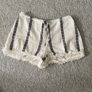 White and blue pattern shorts